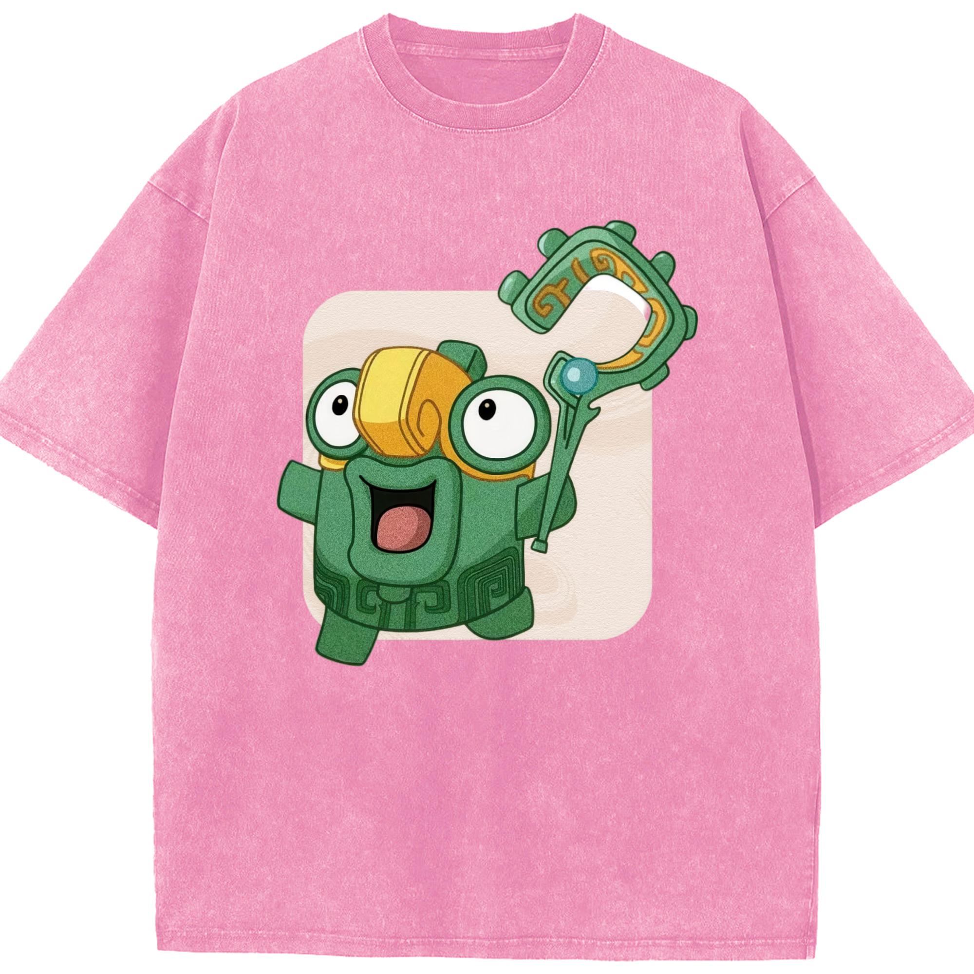 （画像用） Ne Zha 2 ナタ 魔童の大暴れ 綿100% ヴィンテージ風 半袖Tシャツ（フロントプリント）